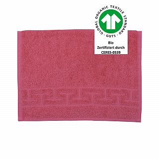 Jacquard M GOTS preiselbeere G�stetuch 30x50 cm