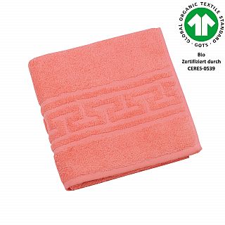 Jacquard M GOTS peach pink Handtuch 50x100 cm