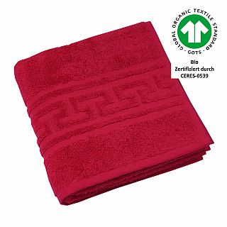 Jacquard M GOTS weinrot Handtuch 50x100 cm