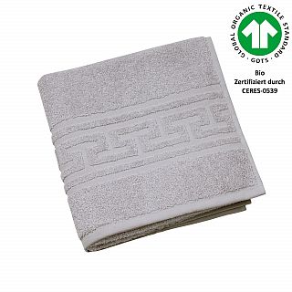 Jacquard M GOTS chrom Handtuch 50/100 cm