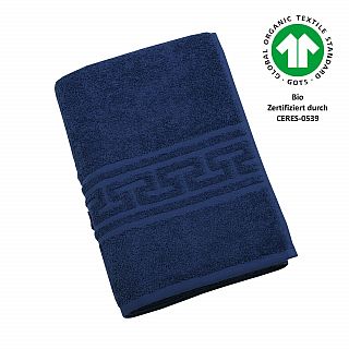 Jacquard M GOTS nachtblau Duschtuch 70x140 cm