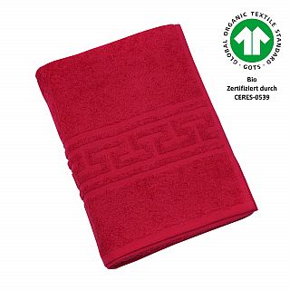 Jacquard M GOTS weinrot Duschtuch 70x140 cm
