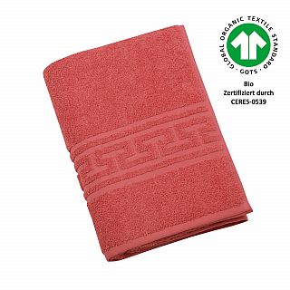Jacquard M GOTS blutorange Duschtuch 70x140 cm
